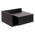 Ashlan Bedside Table - 1 Drawer - Wall Mounted - Floating - Black Painted - with Shelf