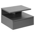 Ashlan Bedside Table - 1 Drawer - Wall Mounted - Floating - Grey Painted