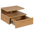 Ashlan Bedside Table - 1 Drawer - Wall Mounted - Floating - Oak