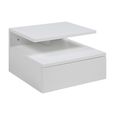 Ashlan Bedside Table - 1 Drawer - Wall Mounted - Floating - White Painted