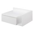 Ashlan Bedside Table - 1 Drawer - Wall Mounted - Floating - White Painted - with Shelf