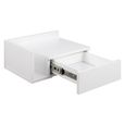 Ashlan Bedside Table - 1 Drawer - Wall Mounted - Floating - White Painted - with Shelf