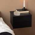 Avignon Bedside Table - 2 Drawer - Wall Mounted - Floating - Black