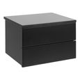 Avignon Bedside Table - 2 Drawer - Wall Mounted - Floating - Black