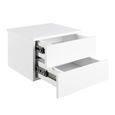 Avignon Bedside Table - 2 Drawer - Wall Mounted - Floating - White Painted