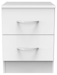 Avon White 2 Drawer Bedside Cabinet
