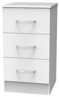 Avon White 3 Drawer Bedside Cabinet