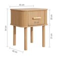 Axel Curved Bedside Table - 1 Drawer - Oak Fluted
