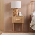 Axel Curved Bedside Table - 1 Drawer - Oak Fluted