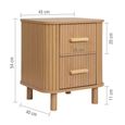 Axel Curved Bedside Cabinet - 2 Drawer - Oak Fluted