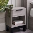 Bali Grey Oak Bedside Cabinet - 1 Drawer