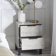 Bali Grey Oak Bedside Cabinet - 2 Drawer