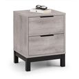 Bali Grey Oak Bedside Cabinet - 2 Drawer