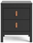 Barcelona Black 2 Drawer Bedside Cabinet