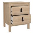 Barcelona Jackson Hickory Oak 2 Drawer Bedside Table