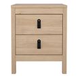 Barcelona Jackson Hickory Oak 2 Drawer Bedside Table