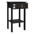 Barcelona Matt Black 1 Drawer Bedside Table
