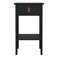 Barcelona Matt Black 1 Drawer Bedside Table