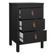 Barcelona Matt Black 3 Drawer Bedside Table