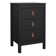 Barcelona Matt Black 3 Drawer Bedside Table