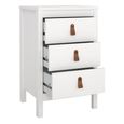 Barcelona White 3 Drawer Bedside Table