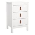Barcelona White 3 Drawer Bedside Table