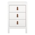 Barcelona White 3 Drawer Bedside Table