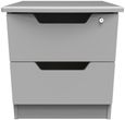 Bella Grey 2 Drawer Bedside Cabinet with Lock