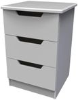 Bella Grey 3 Drawer Bedside Cabinet
