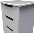 Bella Grey 3 Drawer Bedside Cabinet with Lock