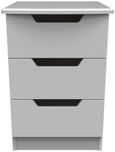 Bella Grey 3 Drawer Bedside Cabinet