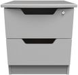 Bella Grey Ash 2 Drawer Bedside Cabinet with Lock