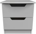 Bella Grey Ash 2 Drawer Bedside Cabinet