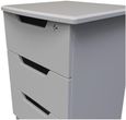 Bella Grey Ash 3 Drawer Bedside Cabinet with Lock