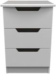Bella Grey Ash 3 Drawer Bedside Cabinet