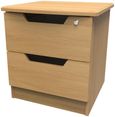 Bella Oak Effect 2 Drawer Bedside Cabinet with Lock
