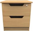 Bella Oak Effect 2 Drawer Bedside Cabinet with Lock