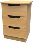 Bella Oak Effect 3 Drawer Bedside Cabinet