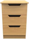 Bella Oak Effect 3 Drawer Bedside Cabinet