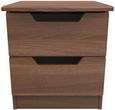 Bella Walnut Effect 2 Drawer Bedside Cabinet