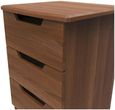 Bella Walnut Effect 3 Drawer Bedside Cabinet