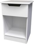 Bella White 1 Drawer Bedside Cabinet