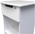 Bella White 1 Drawer Bedside Cabinet with Lock