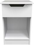Bella White 1 Drawer Bedside Cabinet with Lock