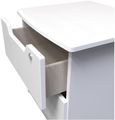 Bella White 2 Drawer Bedside Cabinet with Lock