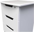 Bella White 3 Drawer Bedside Cabinet with Lock