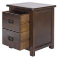 Boston Dark Wood 2 Drawer Bedside Cabinet