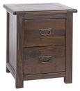 Boston Dark Wood 2 Drawer Bedside Cabinet