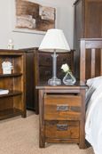 Boston Dark Wood 2 Drawer Bedside Cabinet