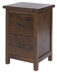 Boston Dark Wood 2 Drawer Petite Bedside Cabinet